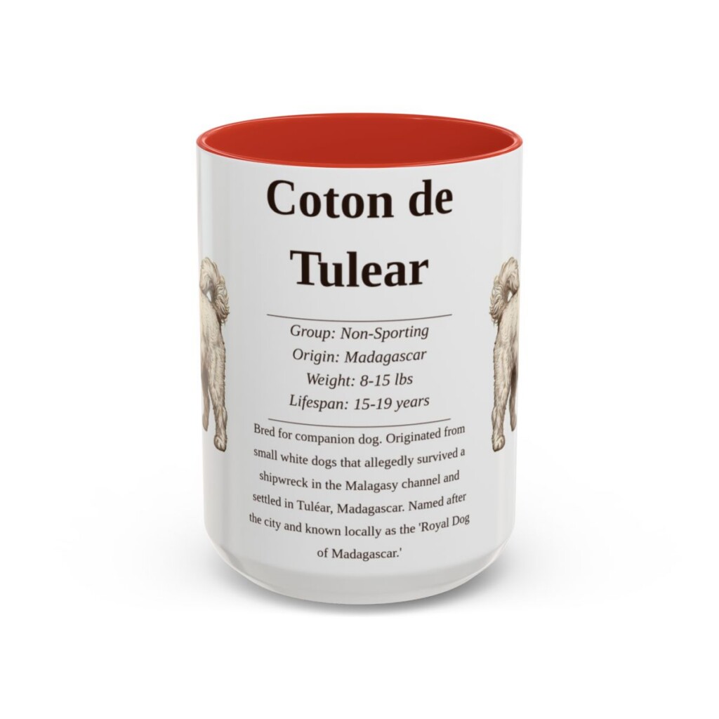 15oz Coton de Tulear Mug, Red, front view