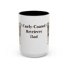 15oz Curly-Coated Retriever Dog Dad Mug, Black, front view