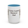 15oz Curly-Coated Retriever Dog Dad Mug, Light Blue, front view