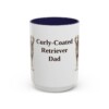 15oz Curly-Coated Retriever Dog Dad Mug, Navy, front view