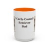 15oz Curly-Coated Retriever Dog Dad Mug, Orange, front view