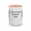 15oz Curly-Coated Retriever Dog Dad Mug, Pink, front view