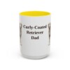 15oz Curly-Coated Retriever Dog Dad Mug, Yellow, front view