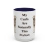 15oz-curly-coated-retriever-mug-humor-navy 15oz Funny Curly-Coated Retriever Mug, Navy, front view