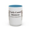15oz Curly-Coated Retriever Latin Mug, Light Blue, front view