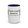 15oz Curly-Coated Retriever Latin Mug, Navy, front view
