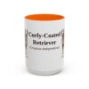 15oz Curly-Coated Retriever Latin Mug, Orange, front view