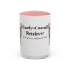 15oz Curly-Coated Retriever Latin Mug, Pink, front view