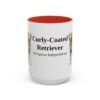 15oz Curly-Coated Retriever Latin Mug, Red, front view