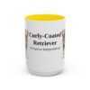 15oz Curly-Coated Retriever Latin Mug, Yellow, front view
