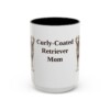 15oz Curly-Coated Retriever Dog Mom Mug, Black, front view