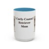 15oz Curly-Coated Retriever Dog Mom Mug, Light Blue, front view