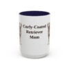 15oz Curly-Coated Retriever Dog Mom Mug, Navy, front view