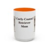 15oz Curly-Coated Retriever Dog Mom Mug, Orange, front view