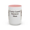 15oz Curly-Coated Retriever Dog Mom Mug, Pink, front view