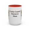 15oz Curly-Coated Retriever Dog Mom Mug, Red, front view
