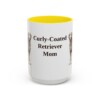 15oz Curly-Coated Retriever Dog Mom Mug, Yellow, front view