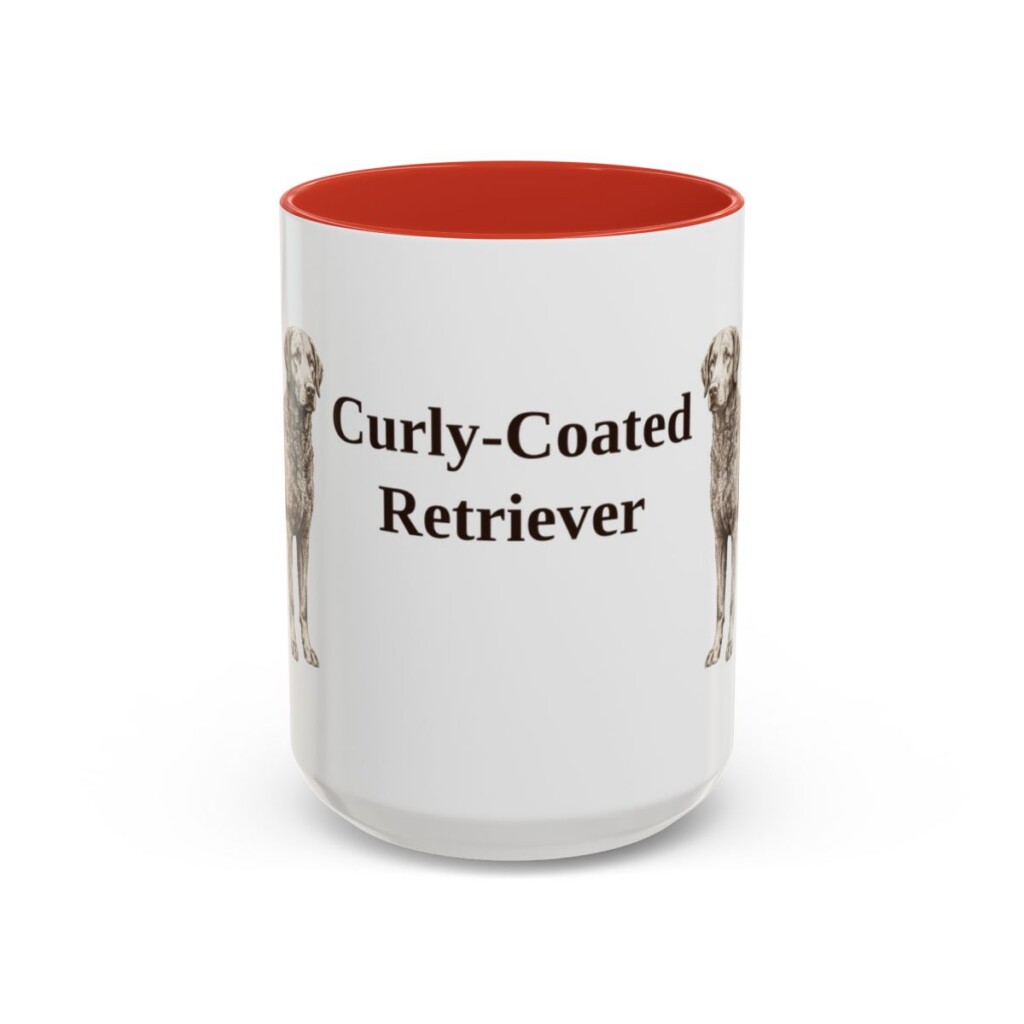 15oz Curly-Coated Retriever Mug, Red, front view