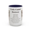 15oz Curly-Coated Retriever Mug, Navy, front view
