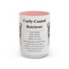 15oz Curly-Coated Retriever Mug, Pink, front view