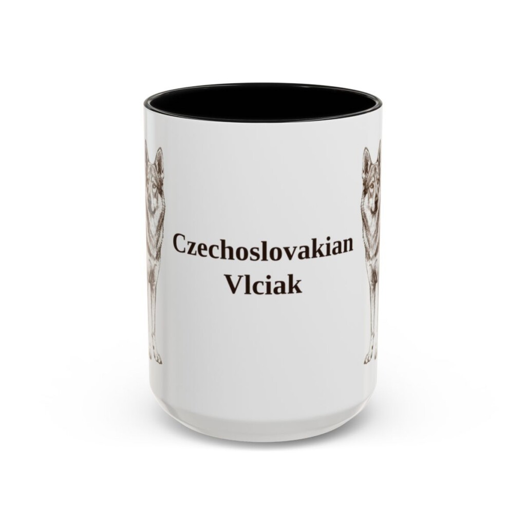 15oz Czechoslovakian Vlciak Mug, Black, front view