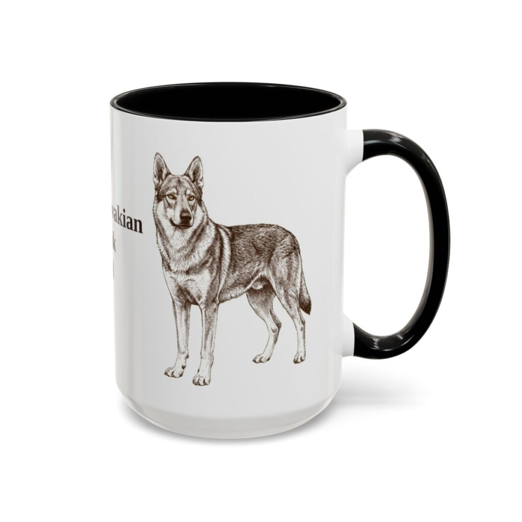 15oz Czechoslovakian Vlciak Dog Dad Mug, Black, right side view