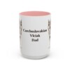 15oz Czechoslovakian Vlciak Dog Dad Mug, Pink, front view