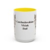 15oz Czechoslovakian Vlciak Dog Dad Mug, Yellow, front view