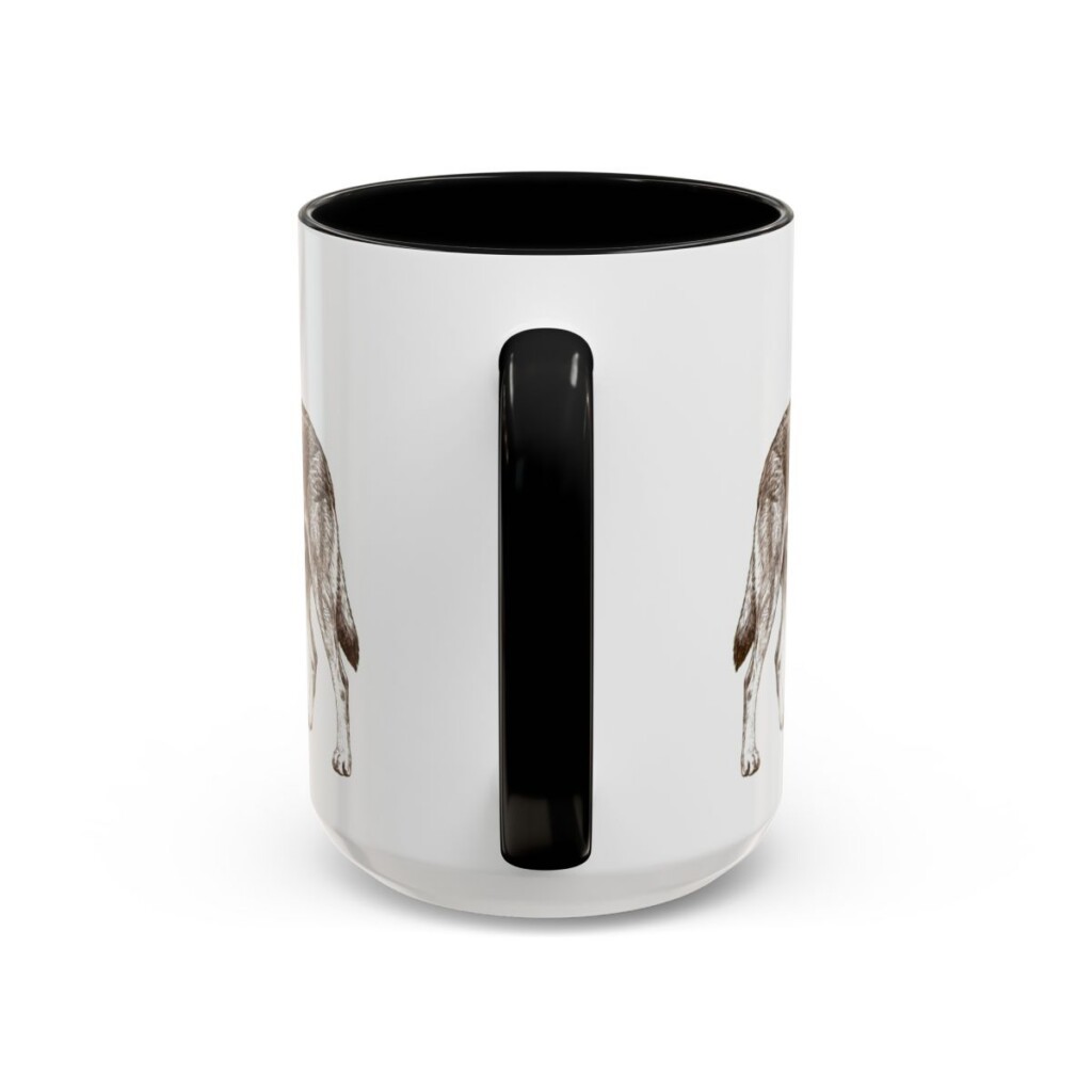 15oz Funny Czechoslovakian Vlciak Mug, Black, back view
