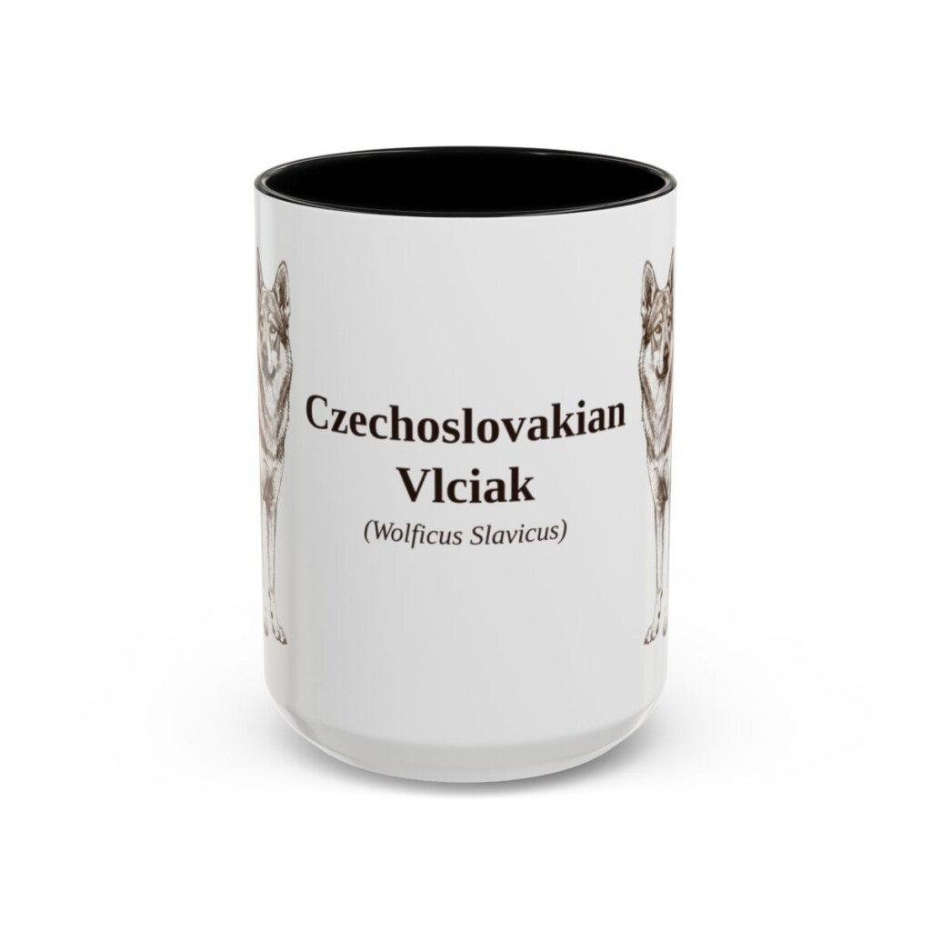 15oz-czechoslovakian-vlciak-mug-latin-black-front 15oz Czechoslovakian Vlciak Latin Mug, Black, front view