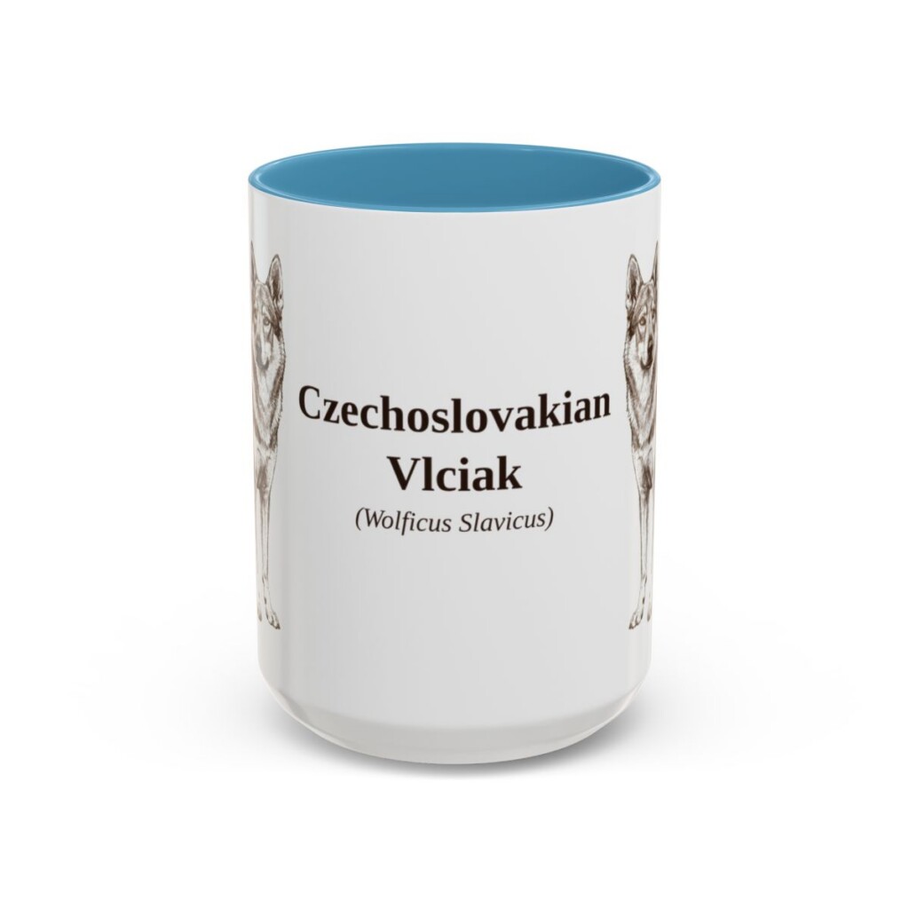 15oz-czechoslovakian-vlciak-mug-latin-light-blue 15oz Czechoslovakian Vlciak Latin Mug, Light Blue, front view
