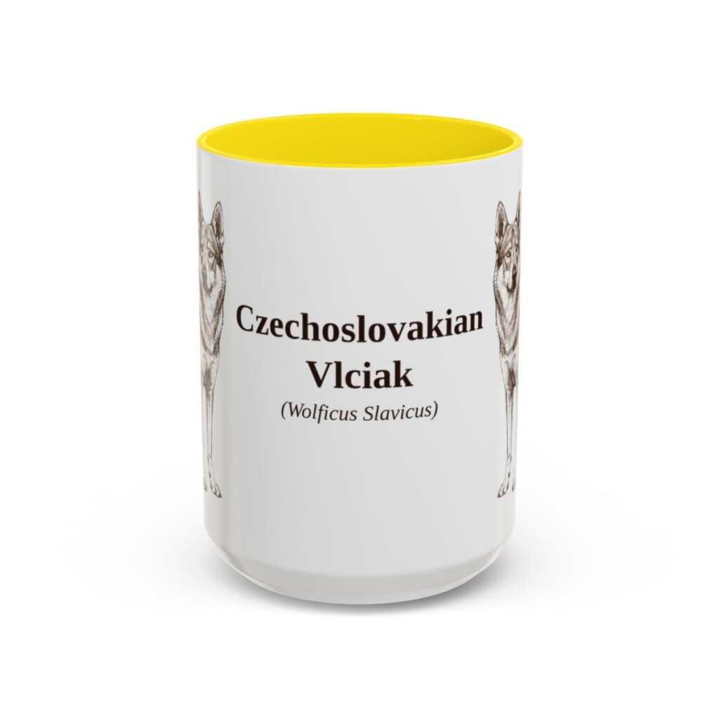 15oz-czechoslovakian-vlciak-mug-latin-yellow 15oz Czechoslovakian Vlciak Latin Mug, Yellow, front view