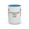 15oz Czechoslovakian Vlciak Dog Mom Mug, Light Blue, front view