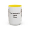 15oz Czechoslovakian Vlciak Dog Mom Mug, Yellow, front view