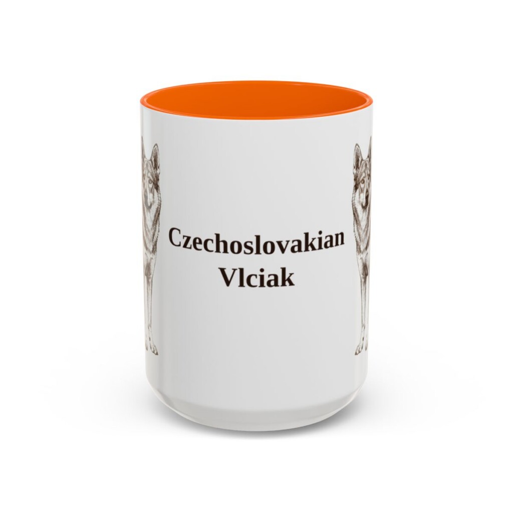 15oz Czechoslovakian Vlciak Mug, Orange, front view
