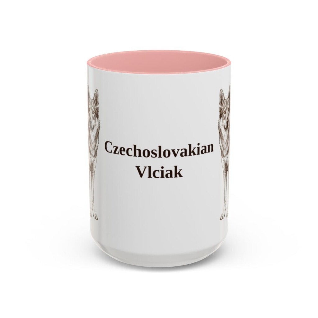 15oz Czechoslovakian Vlciak Mug, Pink, front view