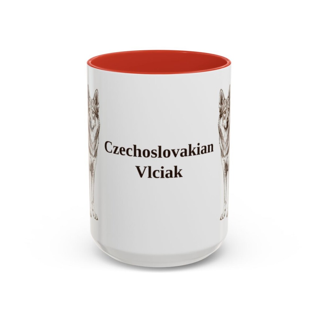 15oz Czechoslovakian Vlciak Mug, Red, front view