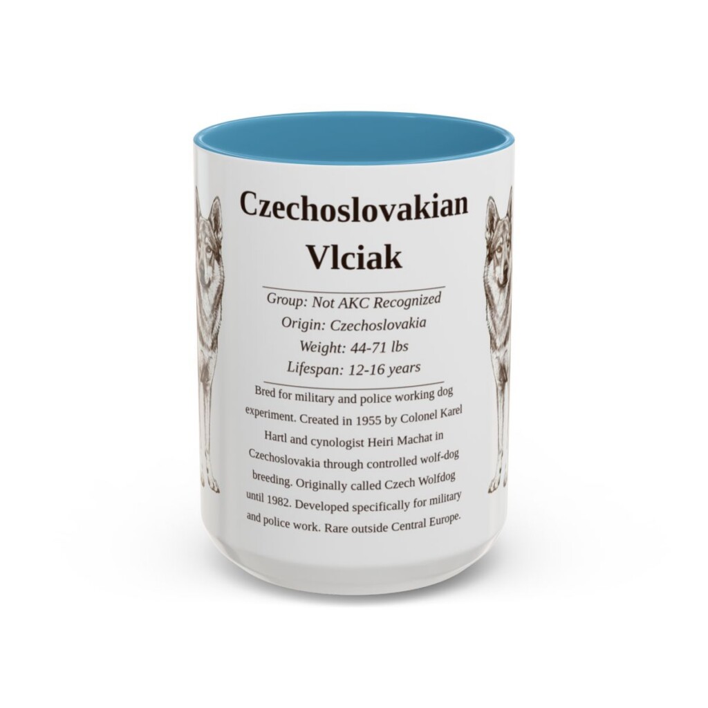 15oz Czechoslovakian Vlciak Mug, Light Blue, front view