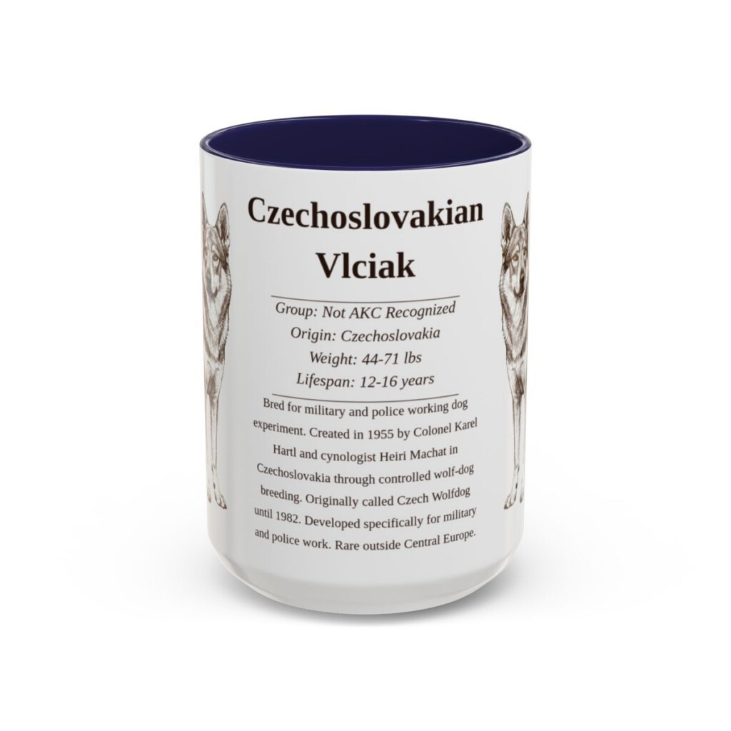 15oz Czechoslovakian Vlciak Mug, Navy, front view
