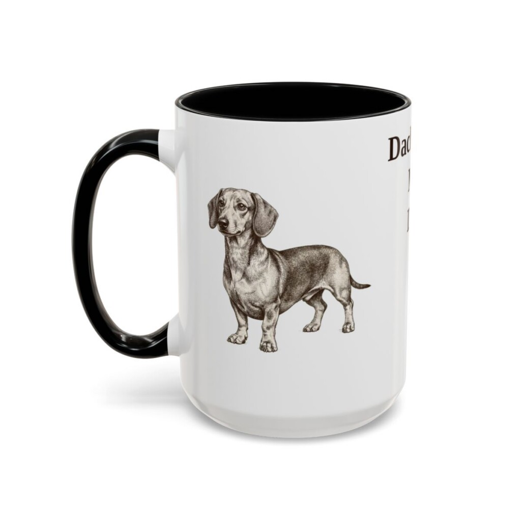 15oz Dachshund Mix Dog Dad Mug, Black, left side view