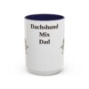 15oz Dachshund Mix Dog Dad Mug, Navy, front view