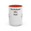 15oz Dachshund Mix Dog Dad Mug, Red, front view