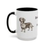 15oz Funny Dachshund Mix Mug, Black, left side view