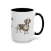 15oz Funny Dachshund Mix Mug, Black, right side view