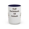 15oz Funny Dachshund Mix Mug, Navy, front view