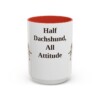 15oz Funny Dachshund Mix Mug, Red, front view