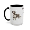 15oz Dachshund Mix Latin Mug, Black, left side view