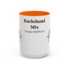 15oz Dachshund Mix Latin Mug, Orange, front view