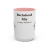 15oz Dachshund Mix Latin Mug, Pink, front view