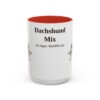15oz Dachshund Mix Latin Mug, Red, front view